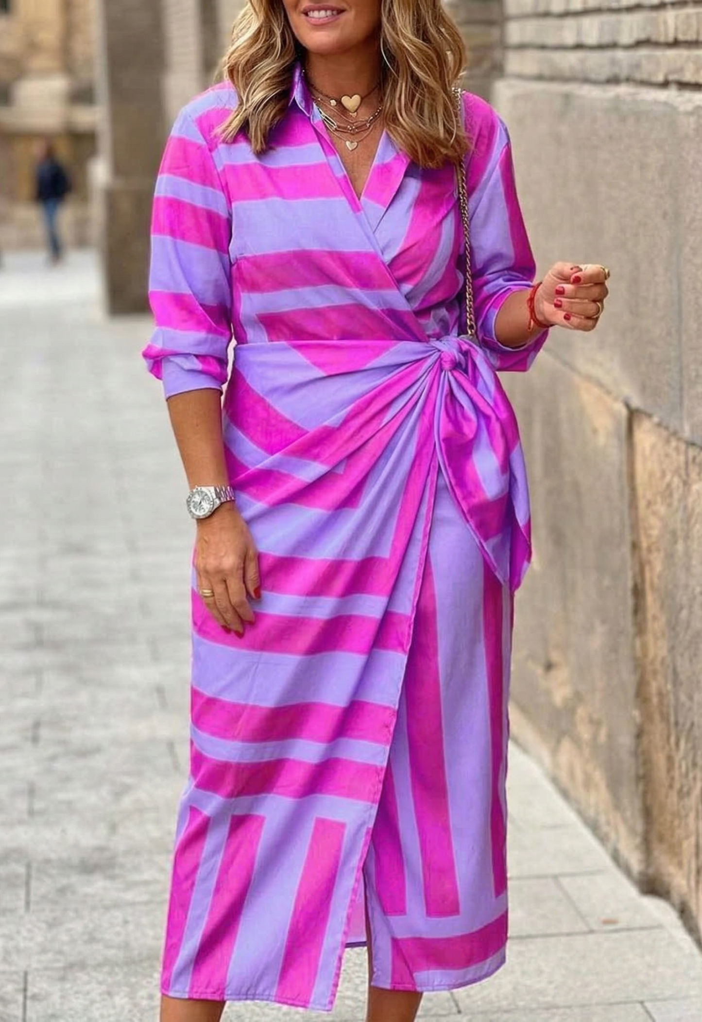 Elvina | Robe Cruzado avec Imprimé