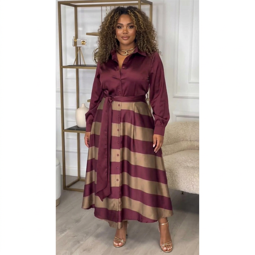 Yvonne | Robe Longue Rayée