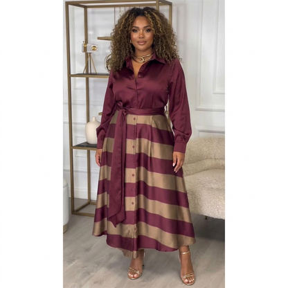 Yvonne | Robe Longue Rayée