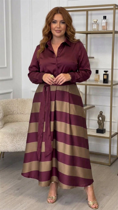 Yvonne | Robe Longue Rayée