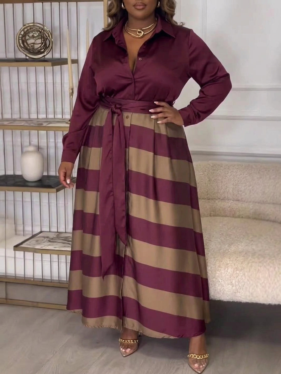 Yvonne | Robe Longue Rayée