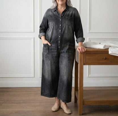 Diana | Combinaison en Jean Vintage à Boutons