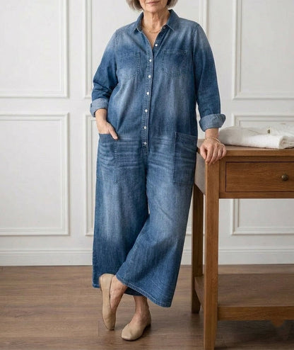 Diana | Combinaison en Jean Vintage à Boutons